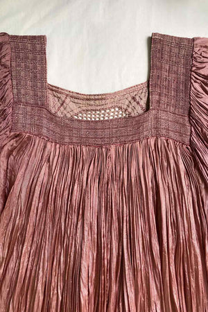 70s Plisse Pleated Kimono Sleeve Kaftan Dress