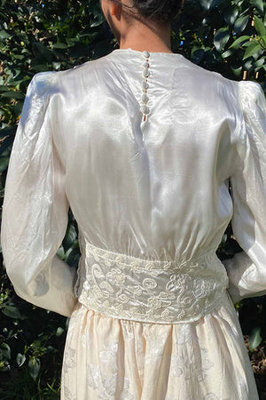 1940s Candlelight Satin Blouse XS/S/M