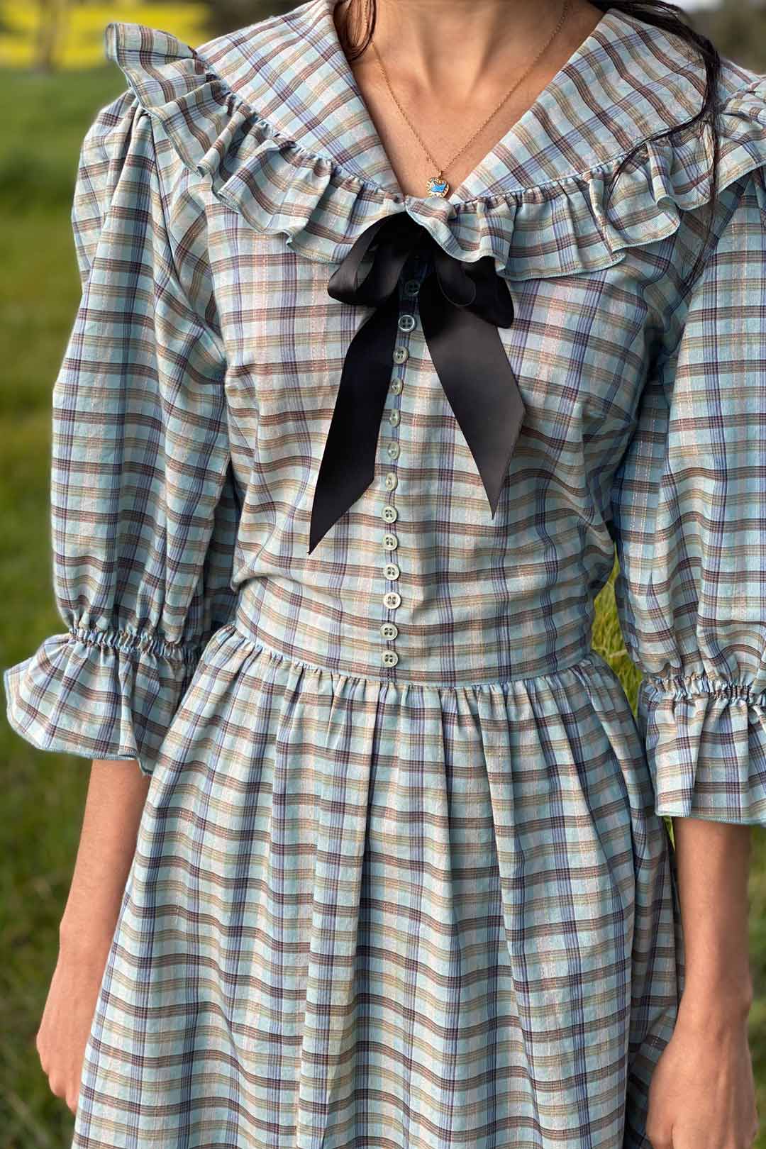 1970s Vera Mont Cotton Gingham Dress