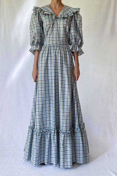 1970s Vera Mont Cotton Gingham Dress