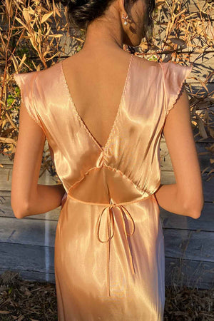 1930s Peach-tone Satin Slip Dress XS/S/M